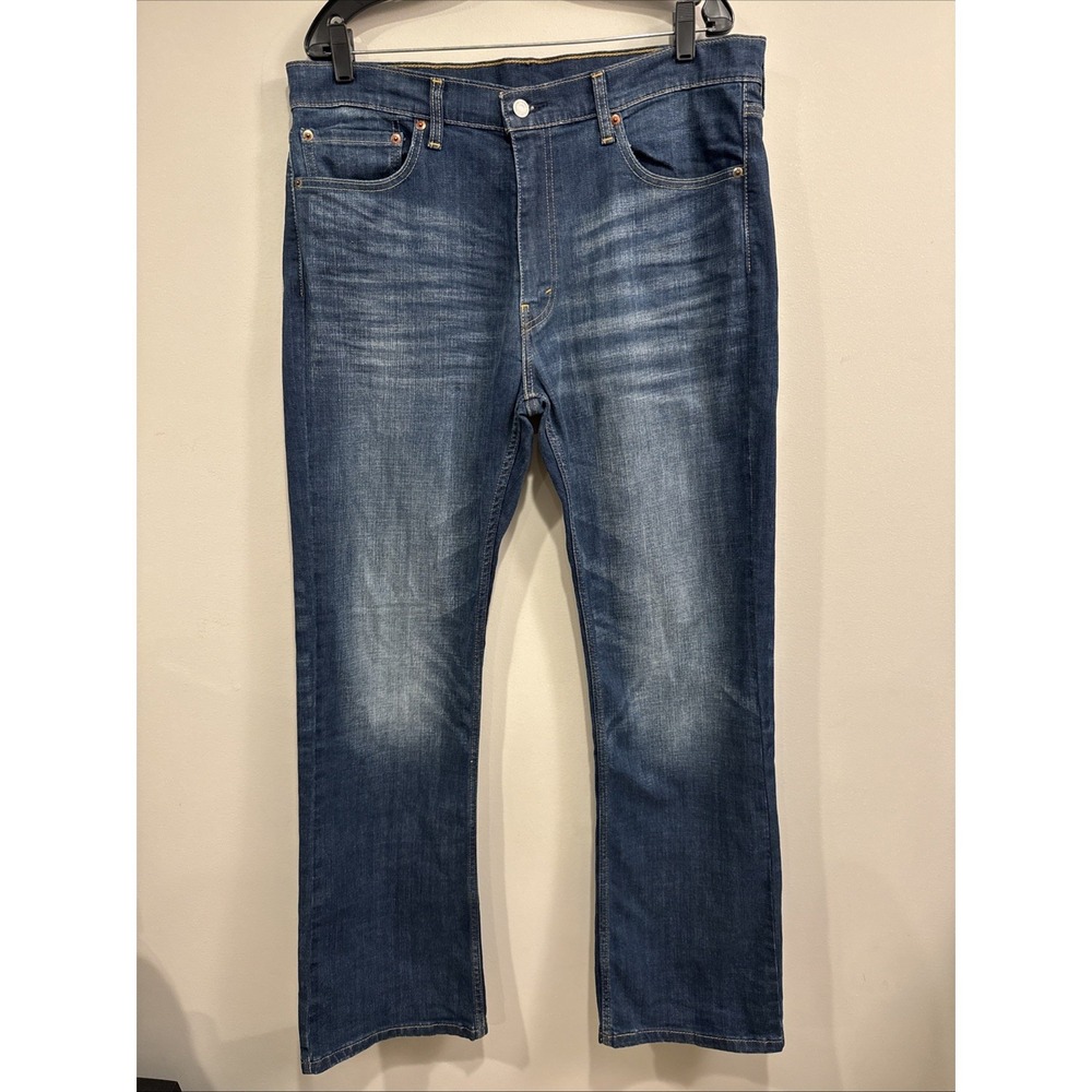 Levi's Men 527 36x32 Slim Bootcut Distressed Blue Washed